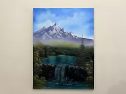 Buy Waterfall Wilderness Falls Original Art Oil Painting 18x24in Bob Ross Inspired • 236.25£