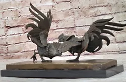 Buy Dark Brown Patina Rooster Gamecocks Bronze Statue By Miguel Lopez • 164.90£