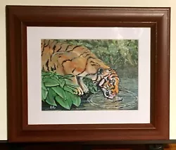 Buy A Beautiful Painting Of A Tiger. Original Hand Painted Acrylics. Framed & Signed • 50£