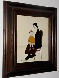 Buy Mother And Child, After L.S. LOWRY Vintage Oil Painting Signed  L.S. Lowry 1956  • 95£