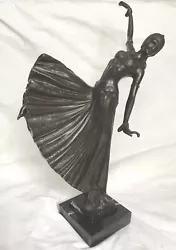 Buy Art Deco Metal Bronze Sculpture Of A Dancing Lady • 189.75£