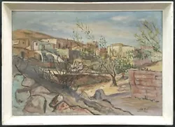 Buy CYPRUS VILLAGE SCENE PAINTING OIL ON CANVAS 58X42CM SIGNED   I KIS  1940's • 144.99£