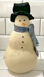 Buy Natalie Silitch  Snowman With Black Hat  Cracked Canvas Signed • 9  • 66.30£