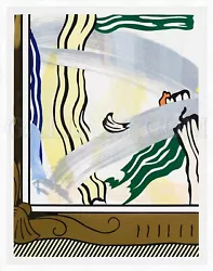 Buy Roy Lichtenstein  Painting In Gold  1984 | Rare Hand Signed Print | Large 46x36  • 53,518.13£