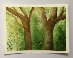 Buy 3.5x4.5 Inch Original Watercolour Painting Colourful Trees Close To Nature Pagan • 1.60£