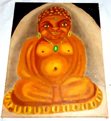 Buy Buddha Oil On Canvas Painting Local Artist Signed: RT  6x8 Vintage • 12.40£