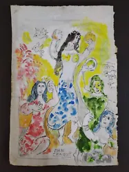 Buy Marc Chagall Watercolor Drawing On 900s Paper • 59.47£