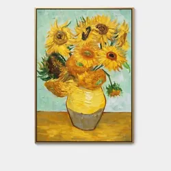 Buy HH1233 Van Gogh Style Oil Painting Sunflower Hand-painted Art Copy 80cm Unframed • 35.39£