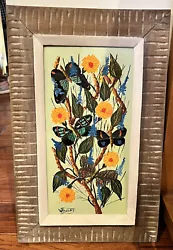Buy RARE! Gesner Abelard 16”x 8” Original Oil On Board Butterfly Painting W/Frame • 807.96£