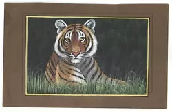Buy Wild Life Bengal Tiger Ethnic Old Paper Handmade Home Decor Painting Miniature • 28.34£