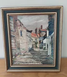 Buy Joan Brewer Origin Oil Painting Fishing Village Of Staithes North Yorkshire 1972 • 129.99£