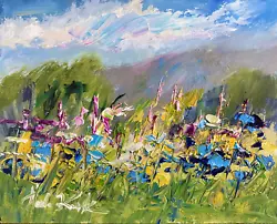 Buy Wild Flowers Landscape Original Oil Painting  Impressionism Margaret Raven • 37.64£