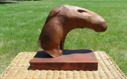 Buy M. Cawley Artist Signed Wooden Sculpture Of Horse Head • 1,417.49£