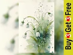 Buy Snowdrop Flowers, 5  X 7  Print Of Original Watercolour Painting • 4.99£