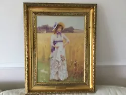 Buy Summer Harvest Gold Framed Picture Lady Print By Willam Afflect Reproduction  • 0.99£