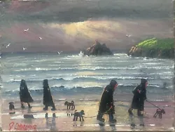 Buy JAMES DOWNIE  Oil Painting Latest  My Art Shed     Crantock  Beach 30x40 Cm • 122£