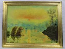 Buy Claude Monet Antique Oil On Canvas 1899 With Frame In Golden Leaf Very Nice • 550.46£