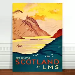 Buy Stunning Vintage Travel Poster Art ~ CANVAS PRINT 24x16  Isle Of Skye Scotland • 17.39£