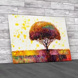 Buy Abstract Colourful Tree Paint Effect Canvas Print Large Picture Wall Art • 41.95£