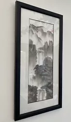 Buy Vintage Original Chinese Mountain Valley Ink Landscape Finger Painting Signed • 44.99£