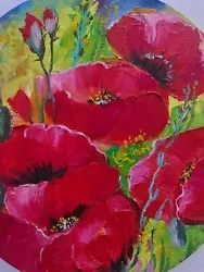 Buy Oil Paintings On Canvas Hand Painted Poppy Flowers • 65£