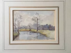 Buy Landscape Trees By River Watercolour C.1900 • 20£