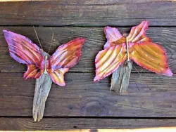 Buy ONE OF A KIND Unique SET Of 2 Handcrafted BUTTERFLY & Drift Wood ART Sculpture • 1,417.49£