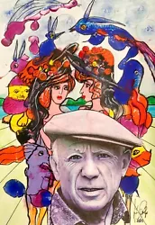 Buy GRAFE/DALI Acrylic/cardboard 30x42 Cm   Tribute To Pablo Picasso   Unique • 40.54£
