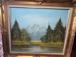 Buy X Large Oil Painting, Landscape, Mountain, Lake, Forest, Scenery Framed Unsigned • 70£