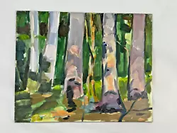 Buy Orig Acrylic On Board Painting By NY Artist Eugene J. Thomson 8x10 Sun In Woods • 45.48£