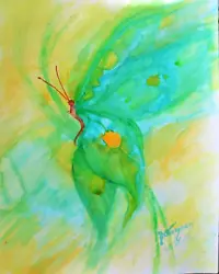 Buy Watercolour Painting Of Butterfly In Sunlight,original,unframed,impressionist • 6£