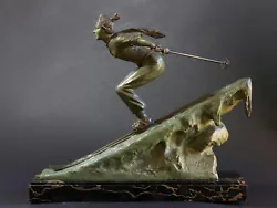 Buy Lady Skier At Zermatt 1925 By Focht Rare Large Size Bronze With Marble Base  • 9,882.59£
