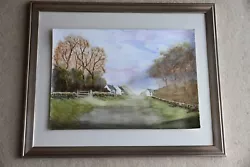 Buy New Approaching The Village Country Scene Watercolour 42cm X 29cm • 9.99£