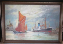 Buy Andrew Kennedy, Thames Barge, 'Will Everard' In London Docks, Oil On Canvas, • 215£