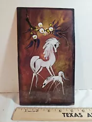 Buy Hand Painted Copper Plate 5 1/2 X 9 1/2 Inches, Of 2 Horses • 18.89£