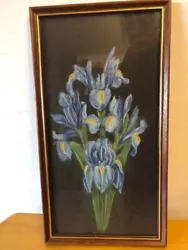 Buy Vintage Individual Hand Painted Iris Image. L.M.White Signature 1983. Framed. • 10£