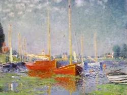 Buy CLAUDE MONET CANVAS PICTURE PRINT WALL ART - Red Boats At Argenteuil SEASCAPE • 17.95£