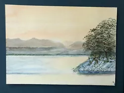 Buy Vintage Unframed Mountain & Lake Scene Watercolour Painting Signed Jenny White • 3.99£