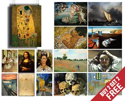 Buy FAMOUS PAINTERS POSTERS , Classic Paintings Fine Art Prints For Home Decor A3 A4 • 8.49£