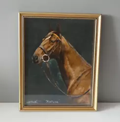 Buy Vintage Painting Race Horse Fortune Signed • 19.99£