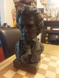 Buy Vintage Black Plaster Clay Beethoven Bust Sculpture By Jackir Studios 15  3.5kg* • 59.99£