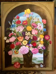 Buy Colourful Flowers Oil Painting On Canvas • 180£