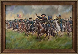 Buy Mark Maritato Original Oil Painting Civil War The Wolverines Gettysburg Cavalry • 7,874.95£