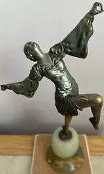 Buy Original-Art Deco Continental Bronze  Dancing Lady On  Onyx Base 1930's • 550£
