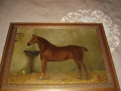 Buy Antique Horse In A Stable 1895 Signed • 285£
