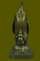 Buy Antarctic Spring Penguins Bronze Sculpture Art Deco Bird Statue Figurine Artwork • 330.58£