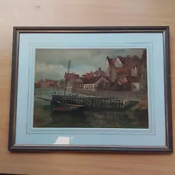 Buy A. Brhilsford (?) 1892 Watercolour Painting Of A Dock Framed • 0.99£