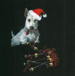 Buy 2x2 Dollhouse Miniature Print Of Painting Ryta 1:12 Scale Scottish Terrier Xmas • 3.77£