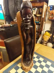 Buy Vintage Hand Carved Wooden Male Sculpture African Tribal Art 62cm 5.5kg * • 175£