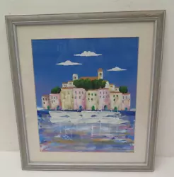 Buy Art Acrylic Painting Andreas Cannes 2000 River Sea Scape Village Scene Landscape • 49.99£